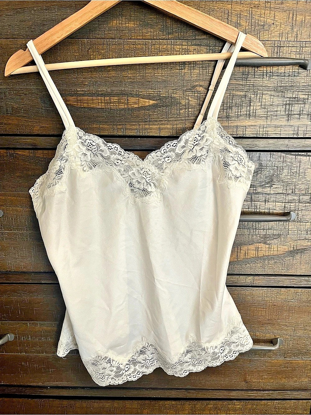 Lauren Ralph Lauren Lace Trim Camisole in White Like New